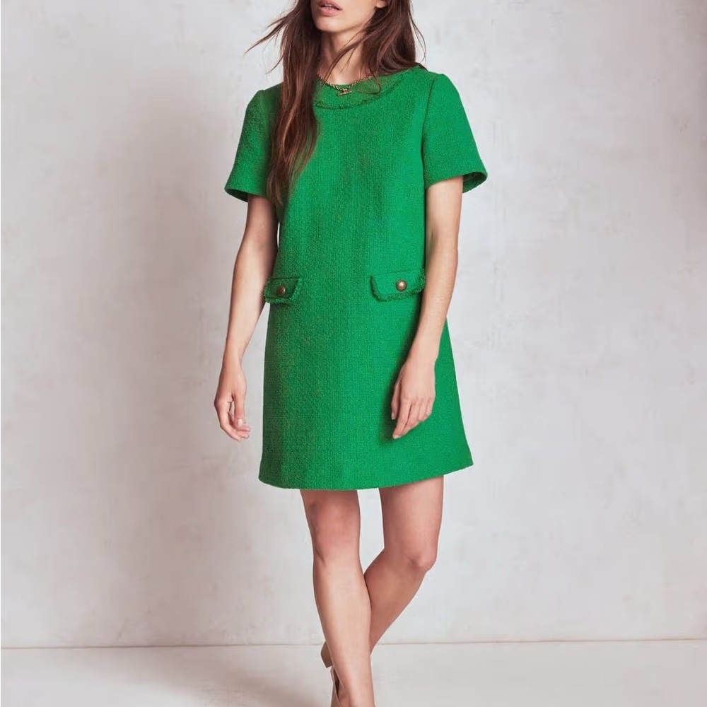 Boden Evita Emerald Short-Sleeve Shift Dress NWT - 8L